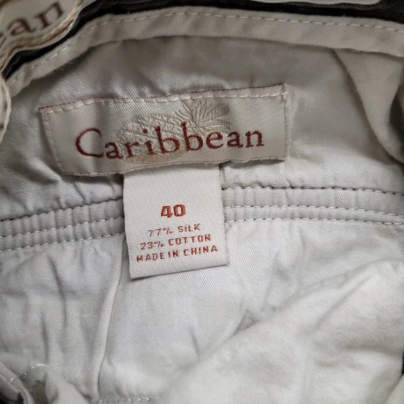 Caribbean Shorts Mens 40 Gray Cargo Outdoor Casual 9 Inseam Pockets Silk Pleated - Picture 7 of 11